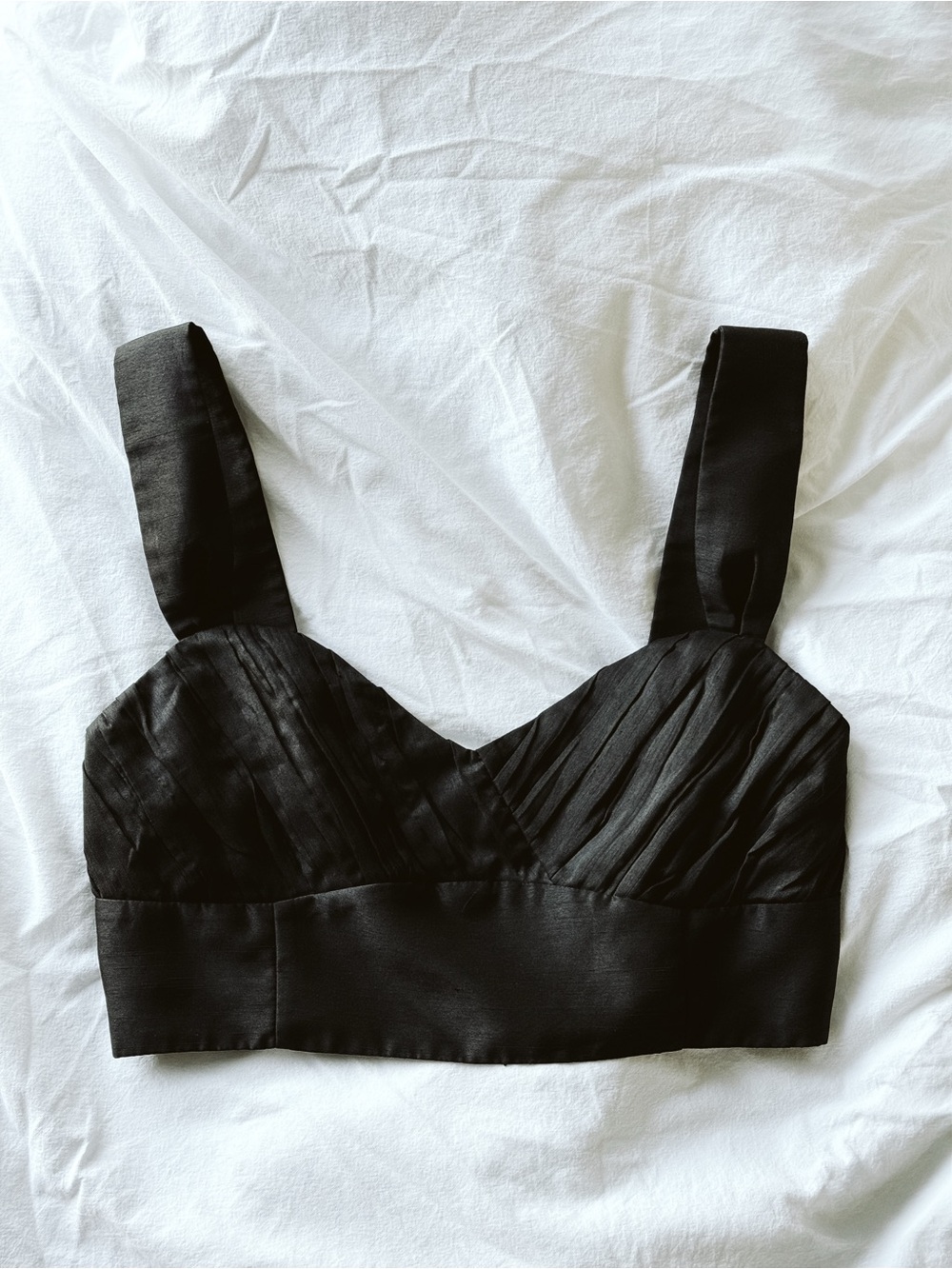 Aritzia Wilfred Rhapsody Bustier Crop Top Blouse Black - Size 10